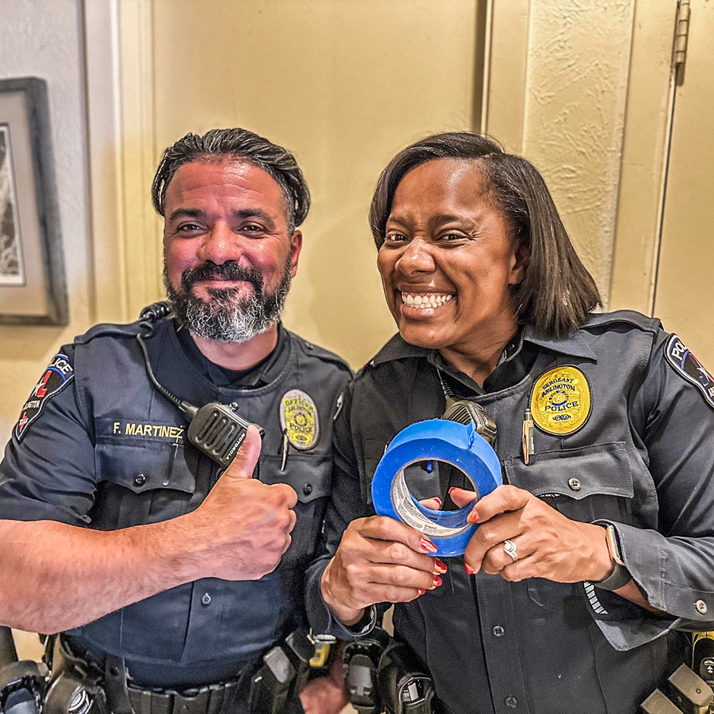 Officers at a Healthy Room Project build